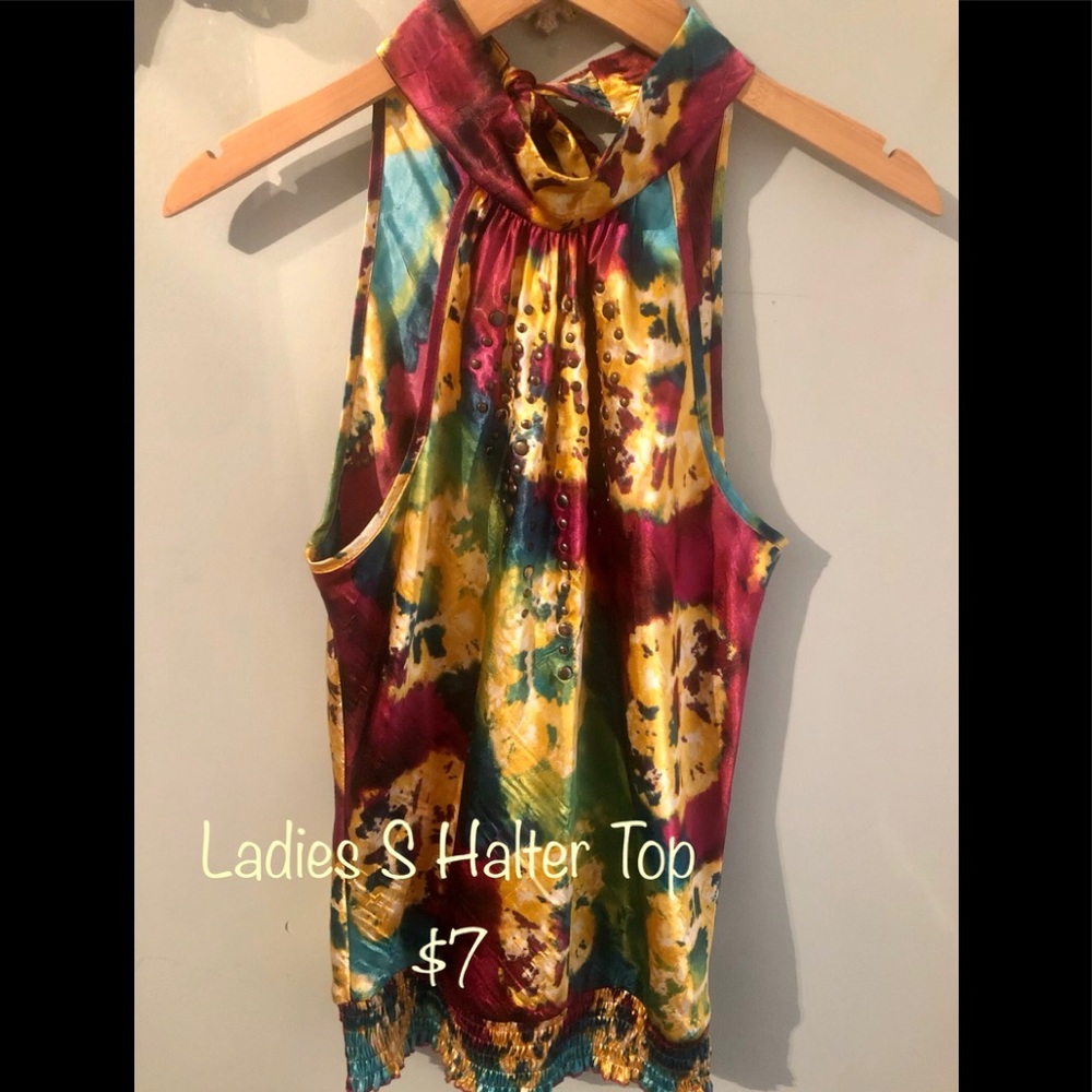 Ladies Small Halter Top w/bow tie in back